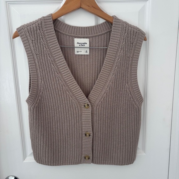 Abercrombie & Fitch Womens Button Vest •Medium• Taupe• Eclectic Grandpa •Taupe - Picture 7 of 16